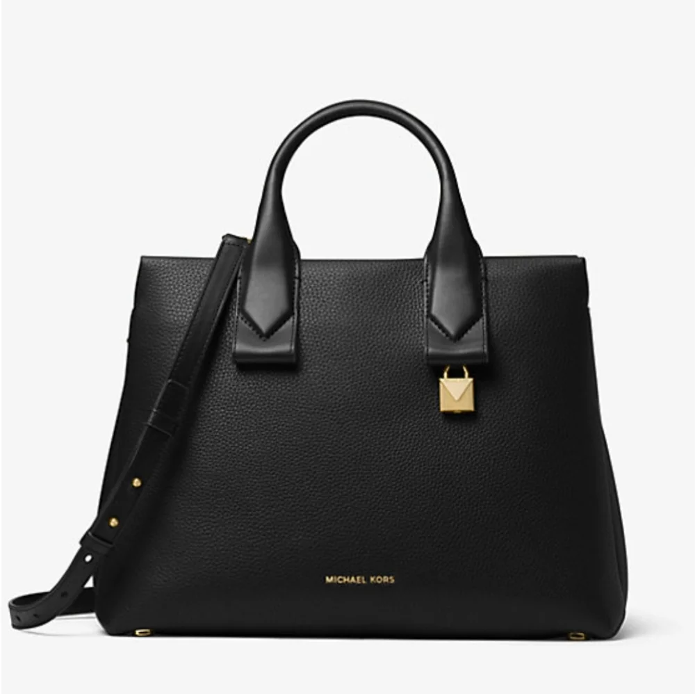 Michael Kors Rollins Large Pebbled Leather Satchel